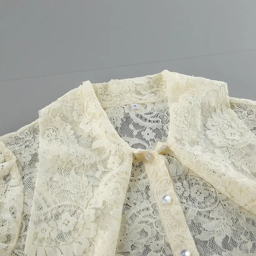 Close-up of collar and neck placket