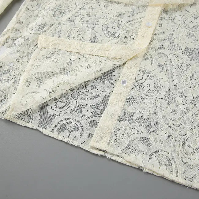 Close-up of hem and button placket