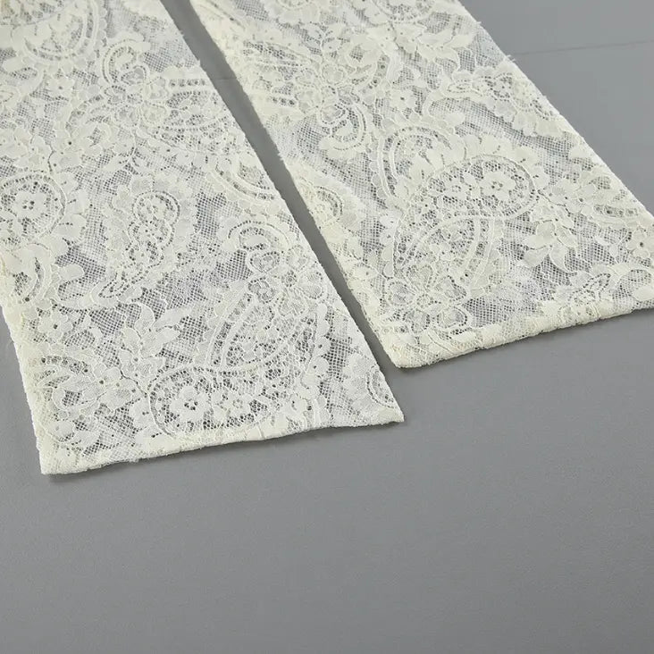 Close-up of lace tie ends