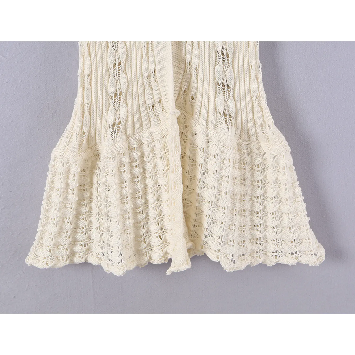 Close-up of flared mermaid hem