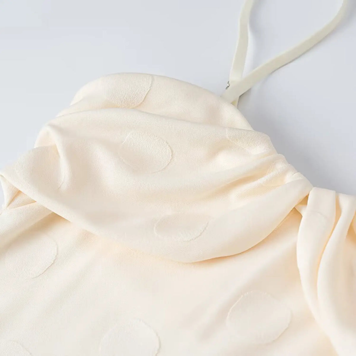 Close-up of ruched bust detail