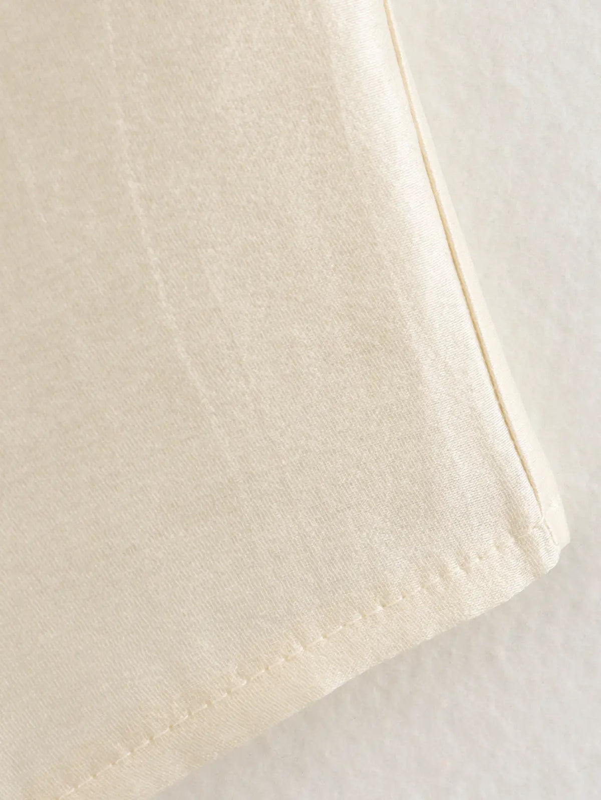 Close-up of cropped hem stitching
