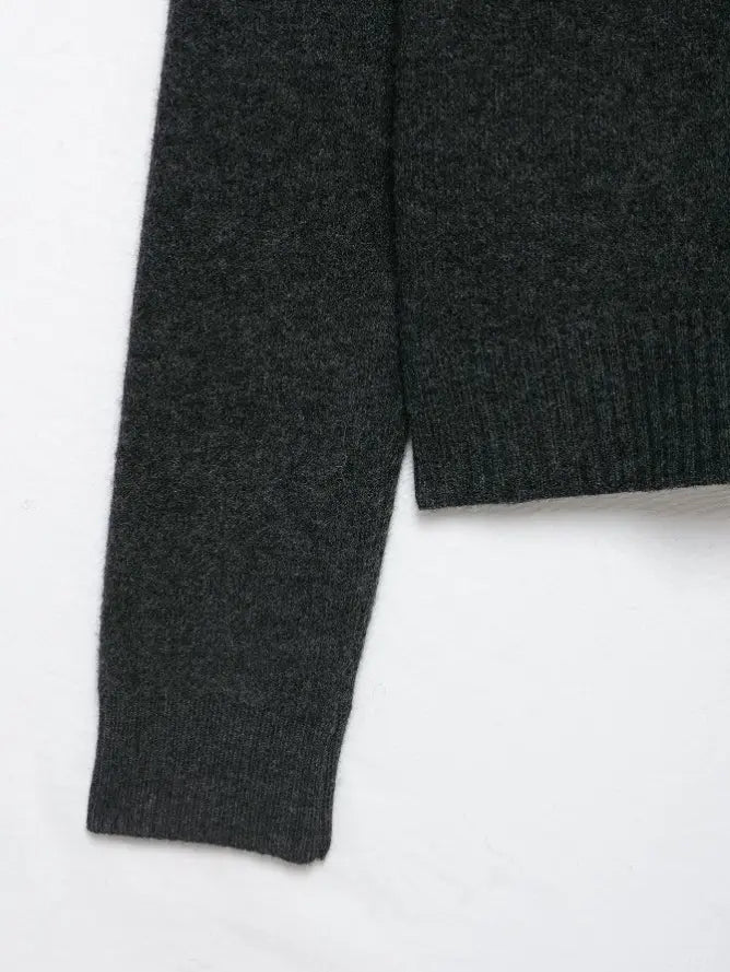 Close-up of ribbed cuff and hem