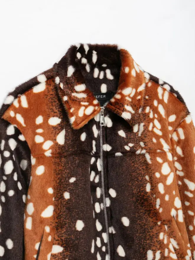 Close-up of collar and silver zipper placket