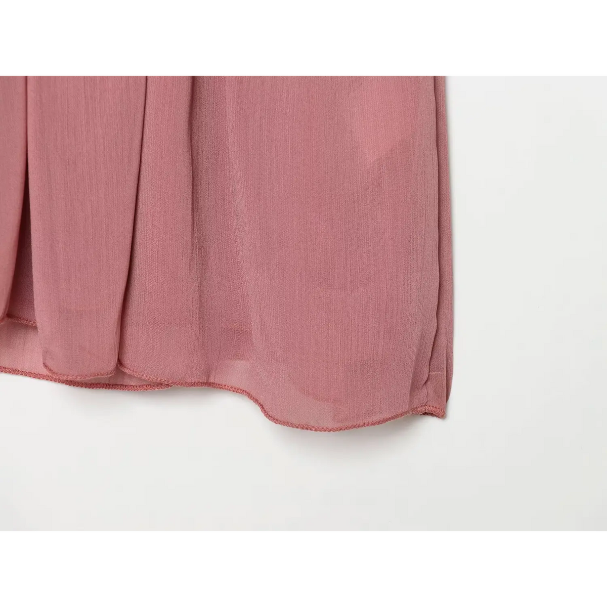 Close-up of bottom hem stitching