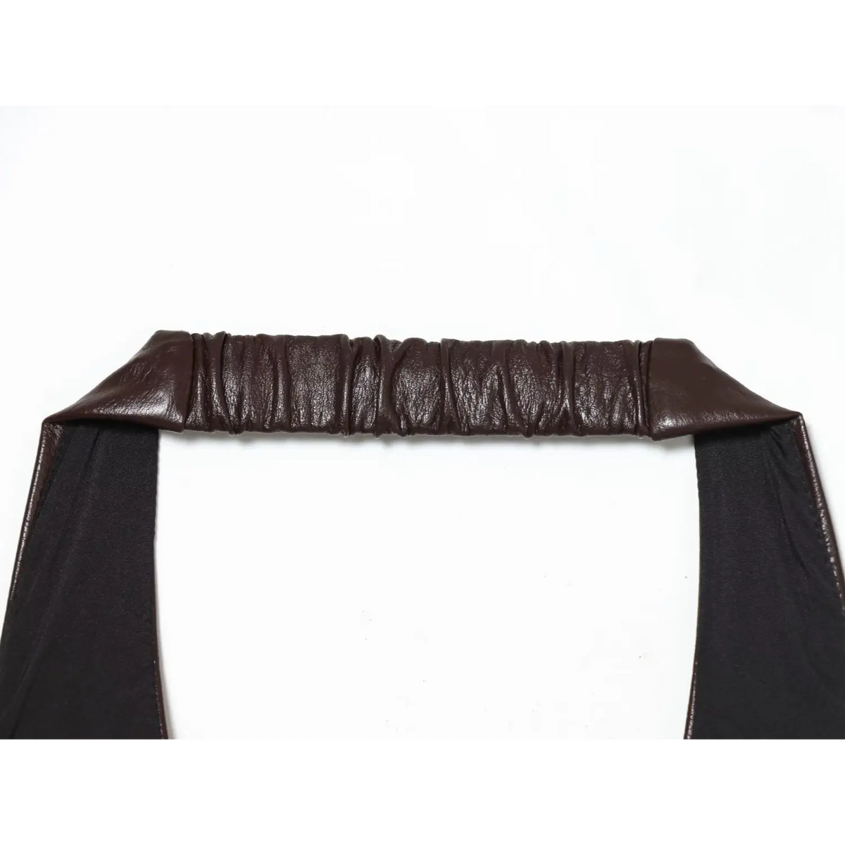 Close-up of brown back elastic shirring interior