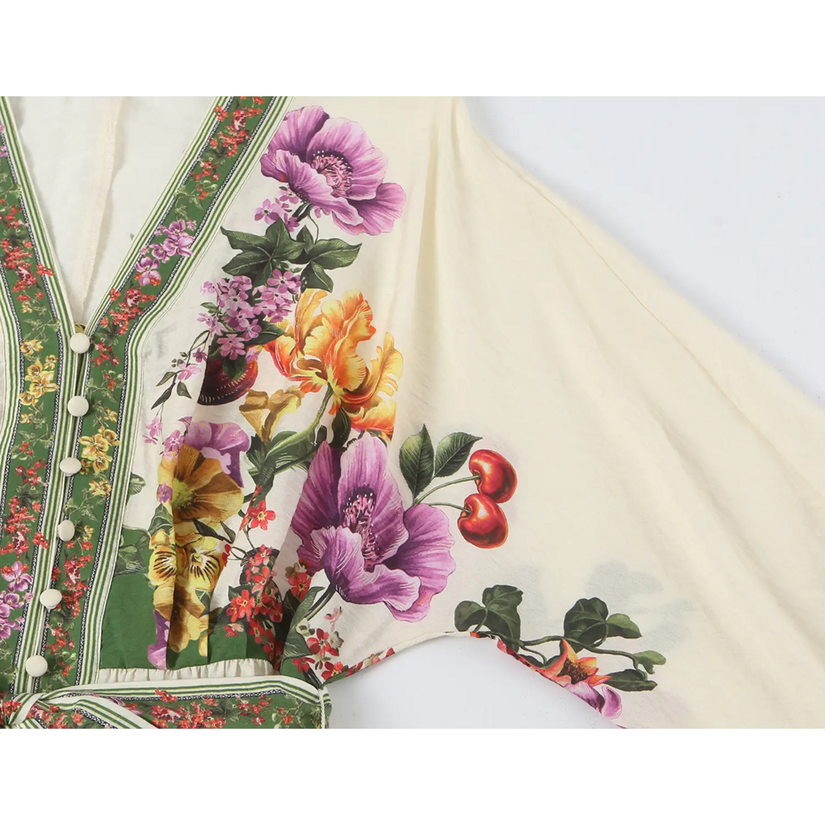 Close-up of shoulder and floral print