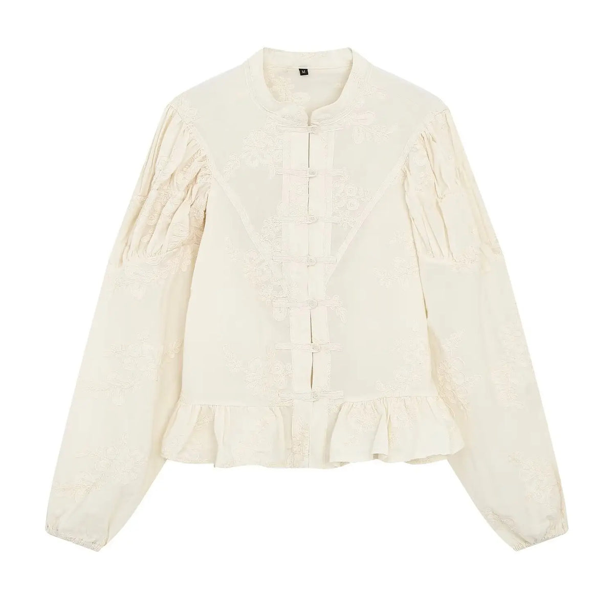 floral-embroidered-frog-button-stand-collar-blouse-front