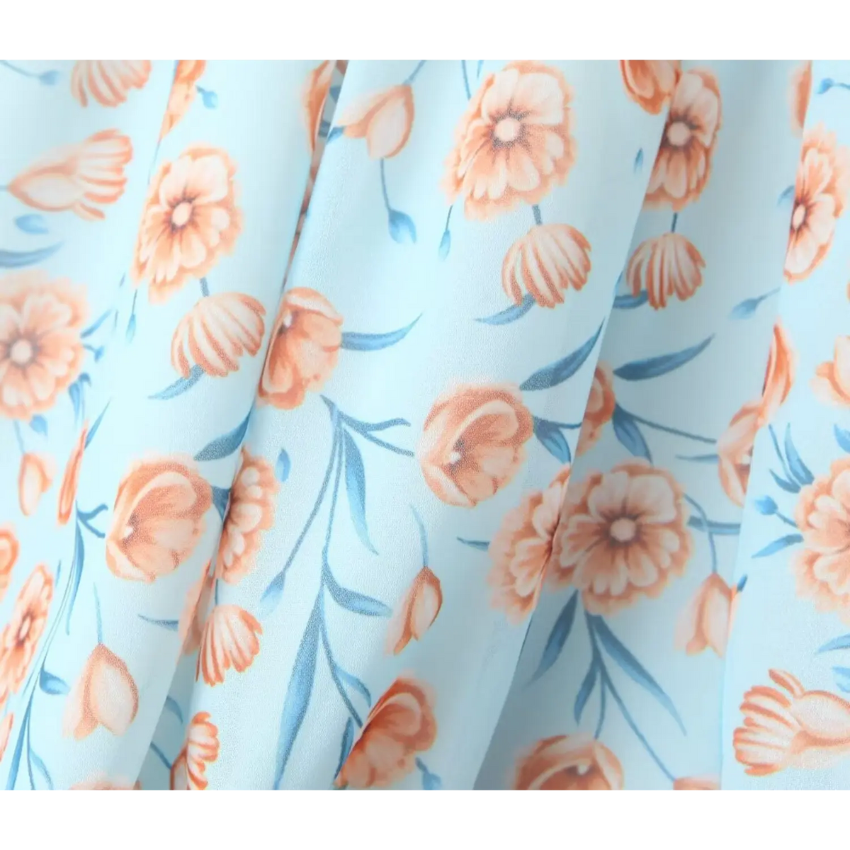 Close-up of floral print fabric texture