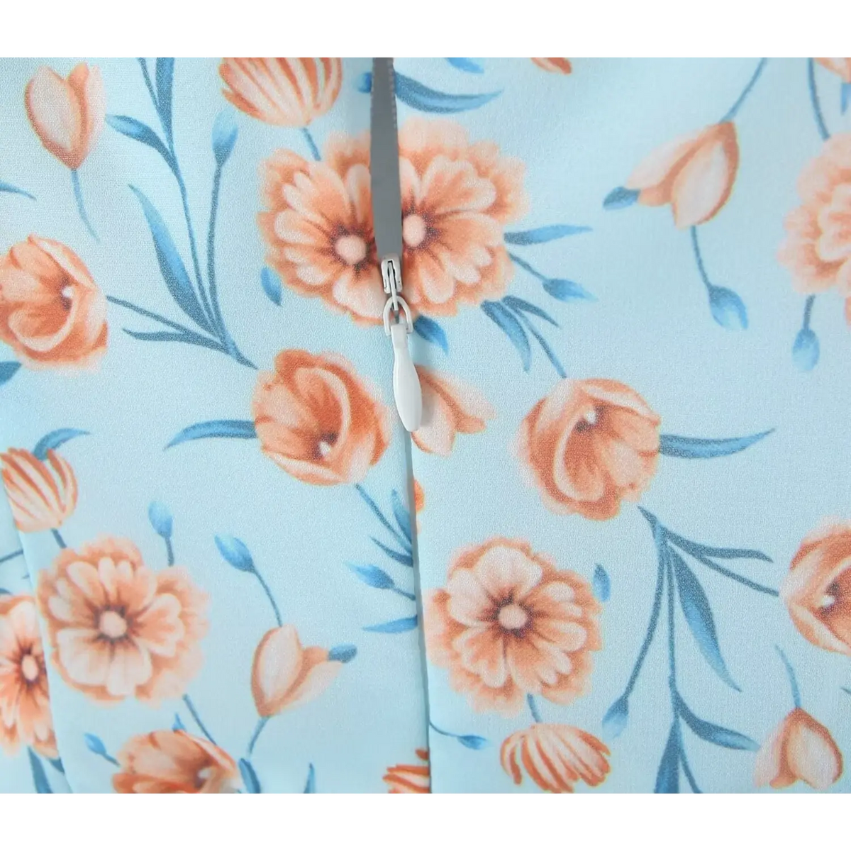 Close-up of back zipper detail