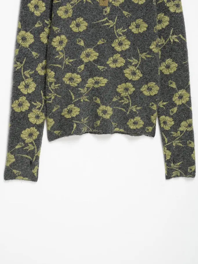 Flat lay of sweater body and hem