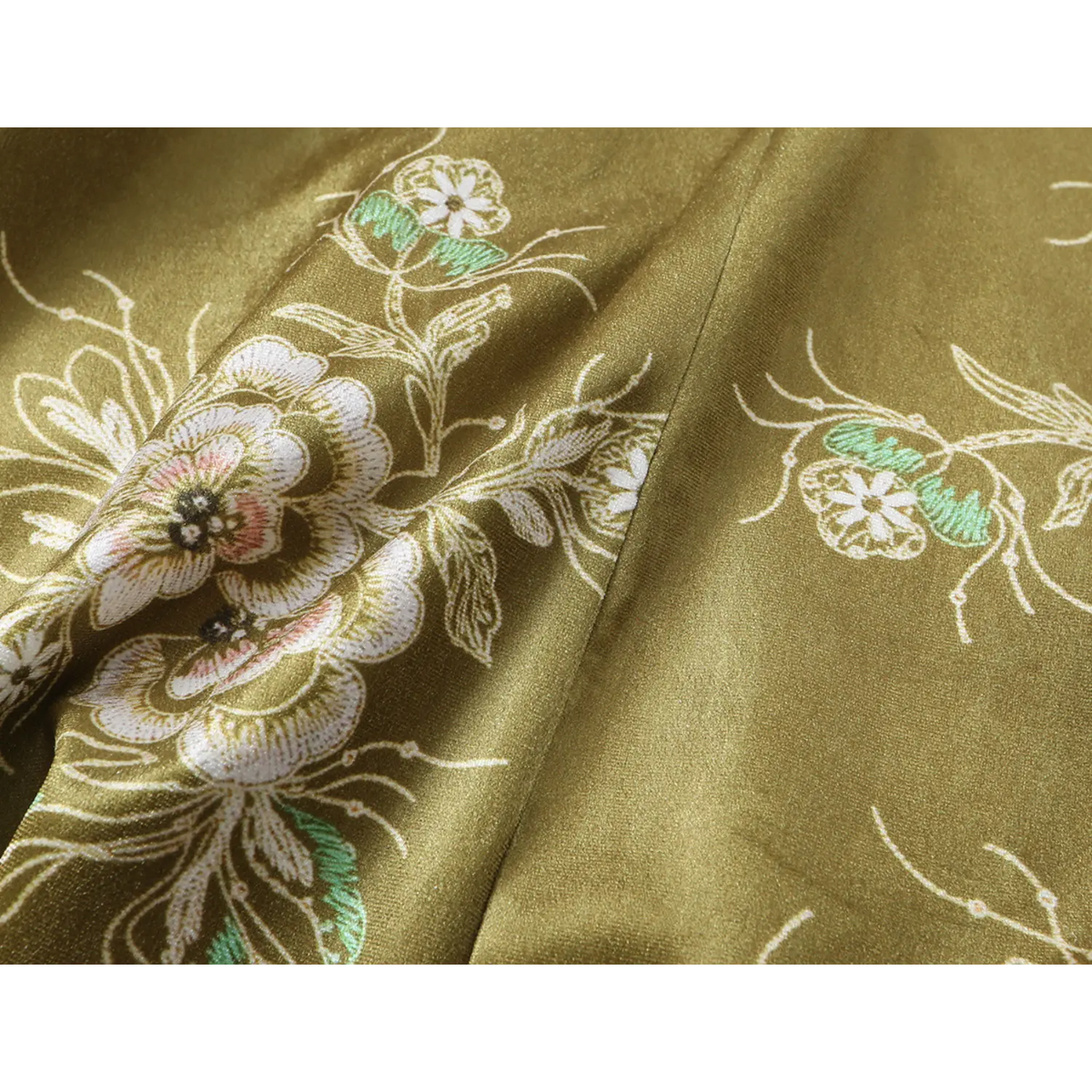 Close-up of floral jacquard fabric texture