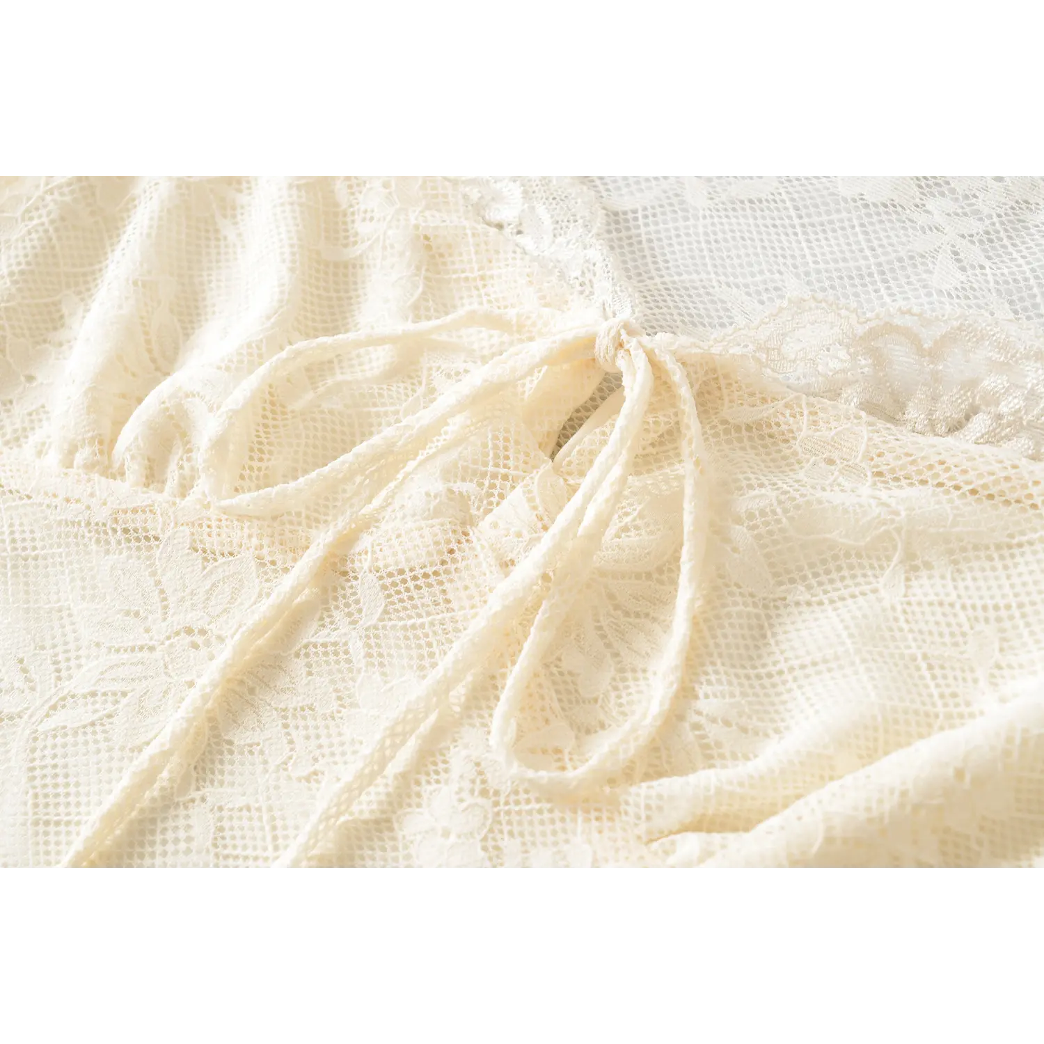 Full body 3D floral lace fabric texture macro close-up, embossed flower mesh lace, lightweight sheer soft, clear floral pattern fabric touch shot