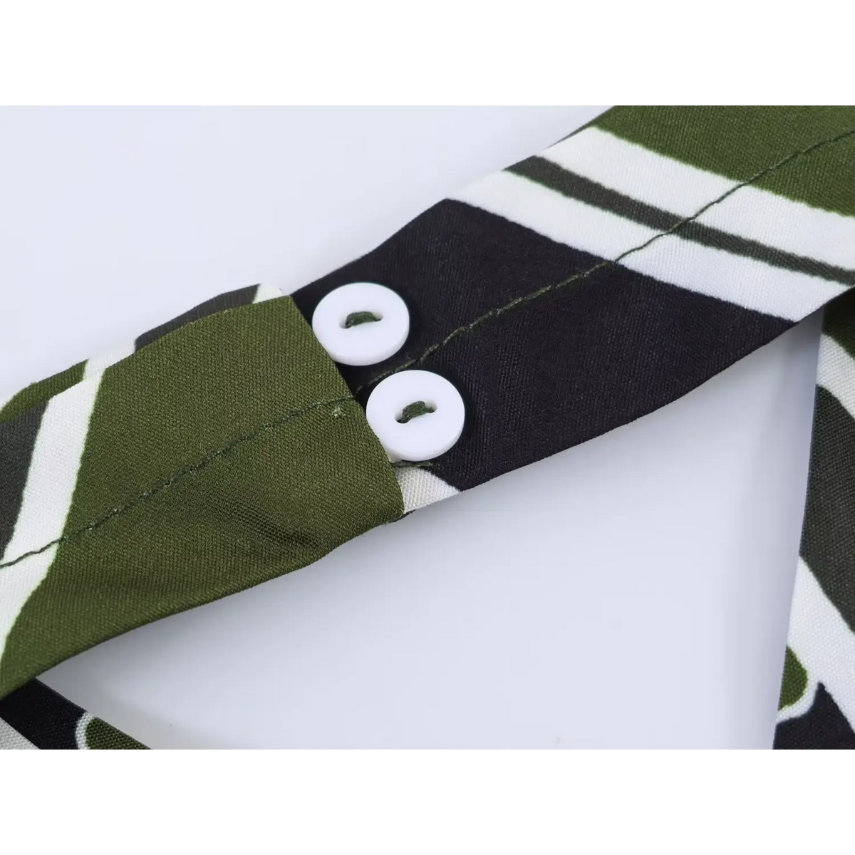 Close-up of back neck buttons