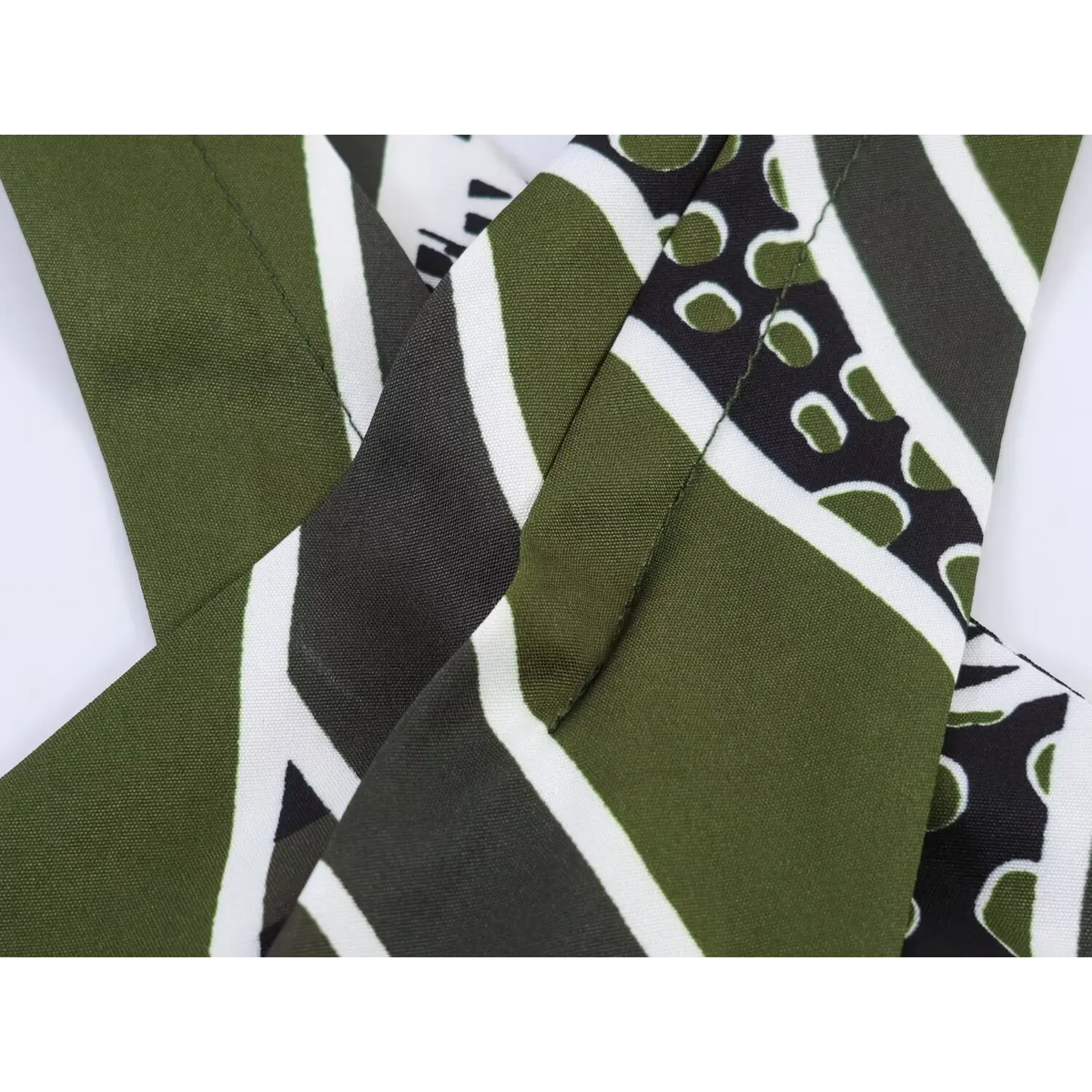 Close-up of halter strap seam detail