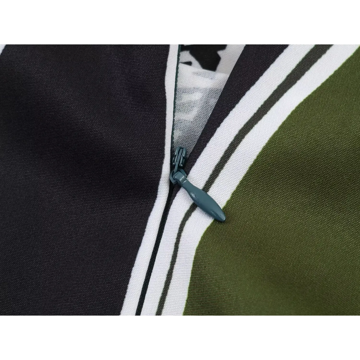 Close-up of side zipper