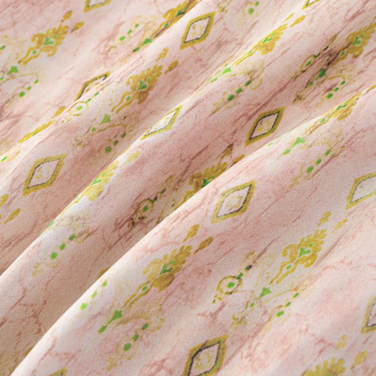 Close-up of geometric print fabric texture