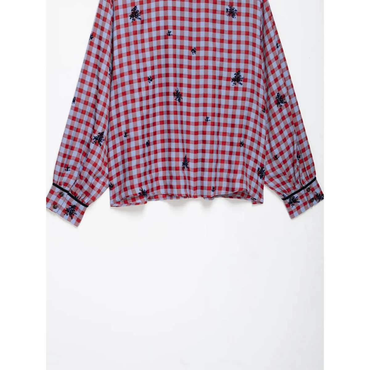 Back flat lay showing cuffs