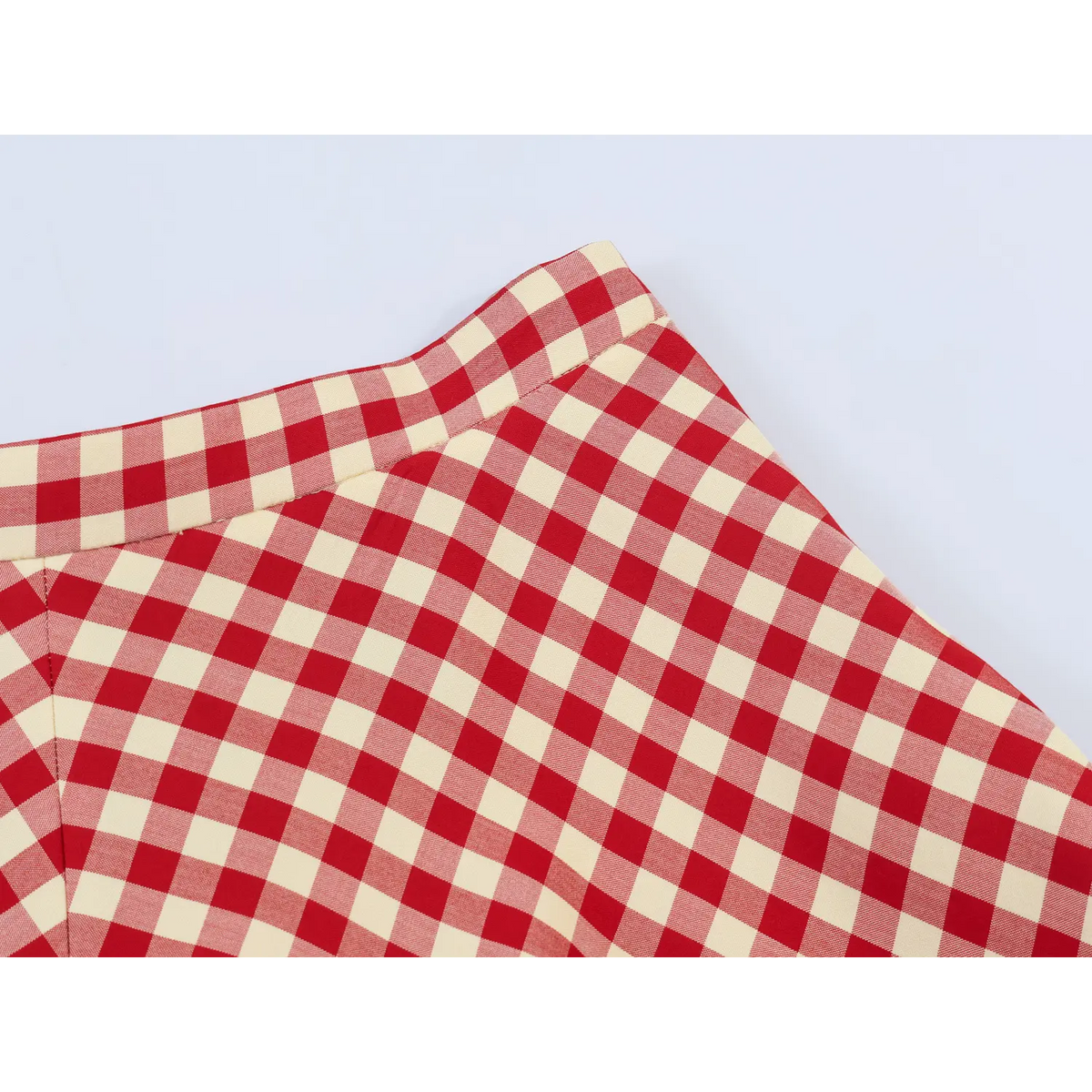 Close-up of waistband side seam