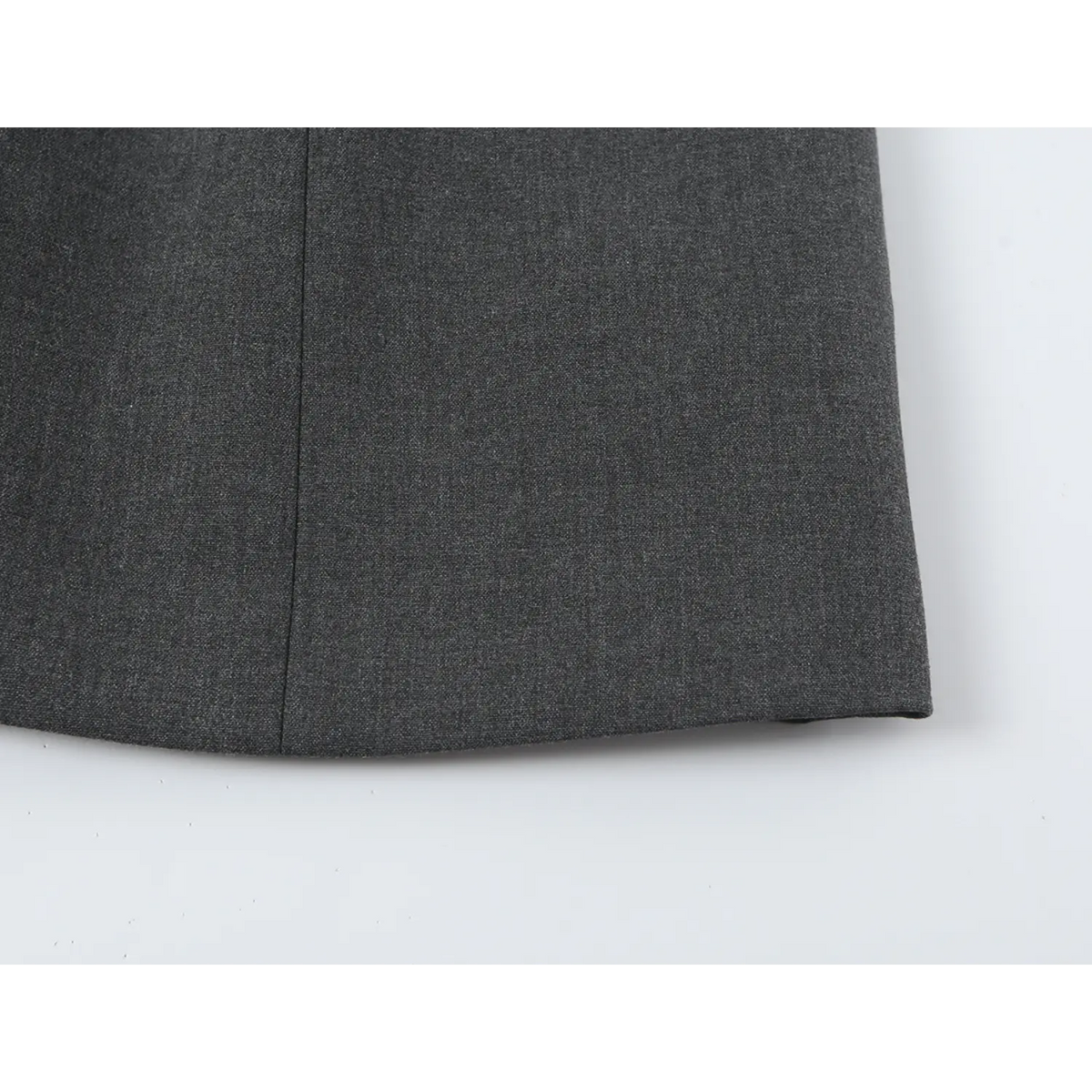 Close-up of straight mini hem edge