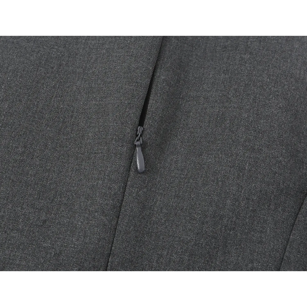 Close-up of back zipper pull detail