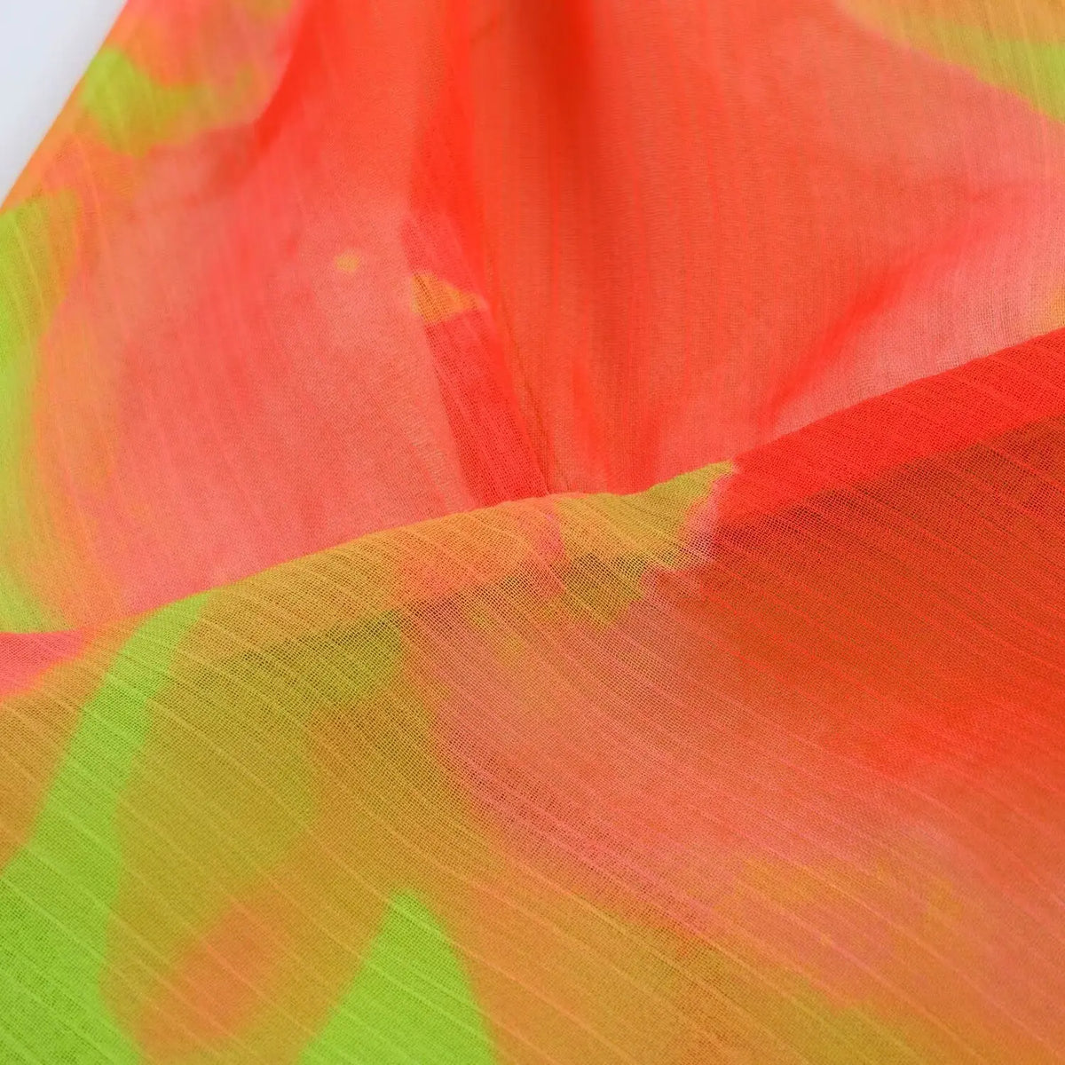 Macro close‑up of lightweight sheer chiffon fabric texture