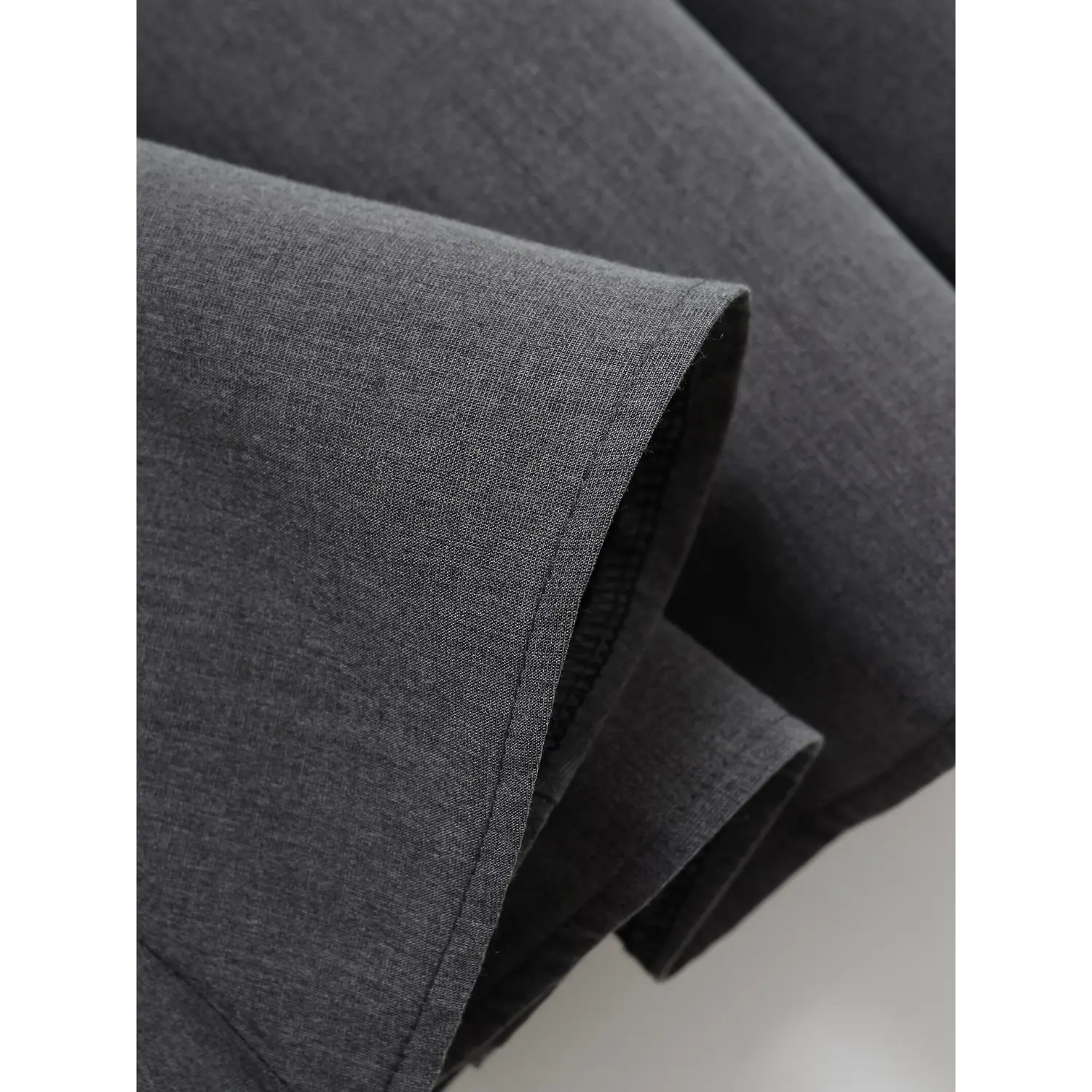 Grey Bow Strap Swing Mini Dress, Fabric & Hem Stitching Close-up | Detail