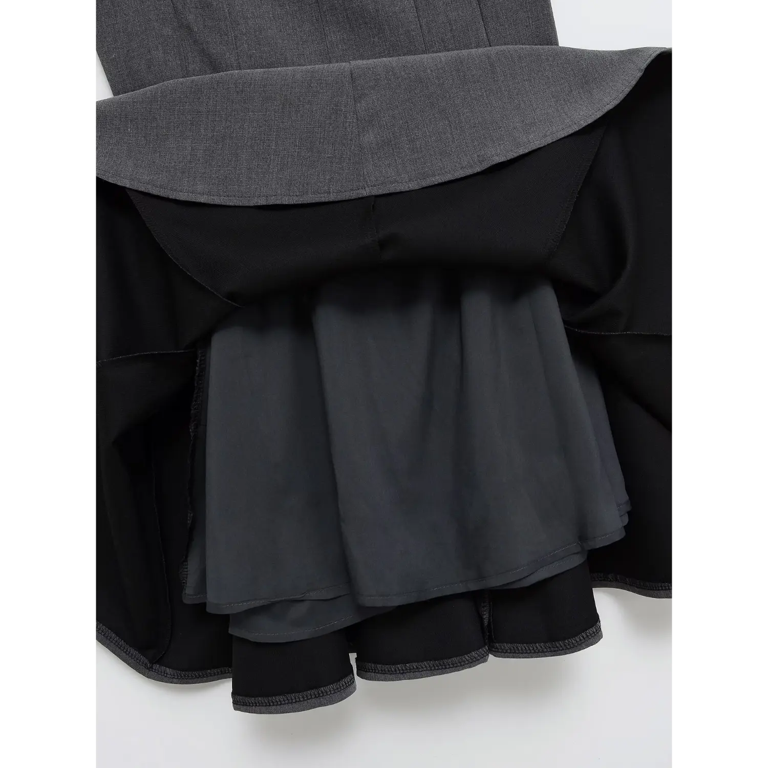 Grey Bow Strap Swing Mini Dress, Full Built-in Shorts Lining View | Detail