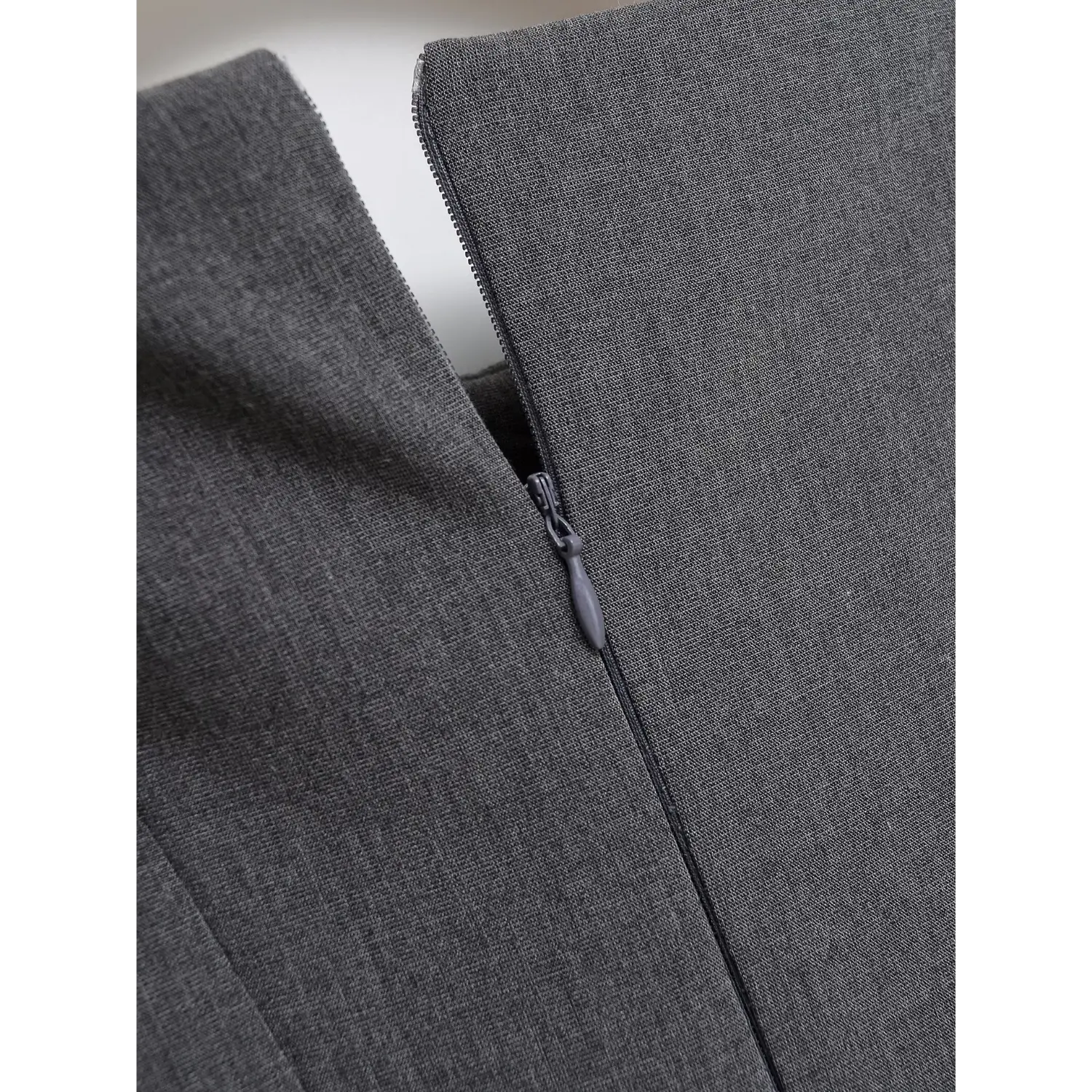 Grey Bow Strap Swing Mini Dress, Back Invisible Zipper Detail | Detail