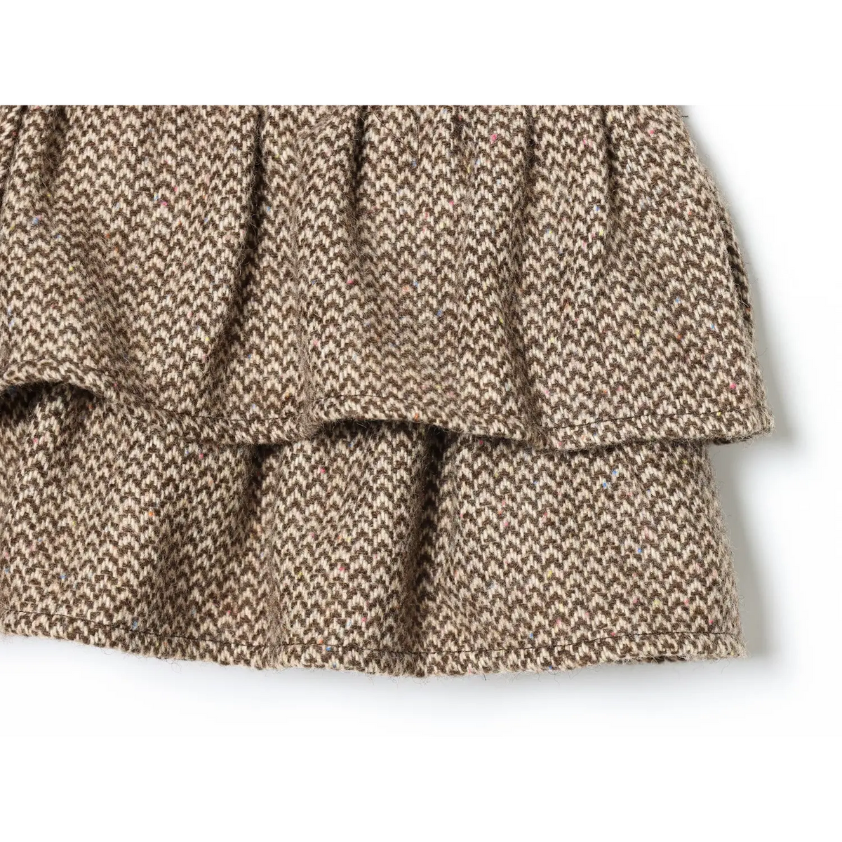 Close-up of layered ruffle hem detail