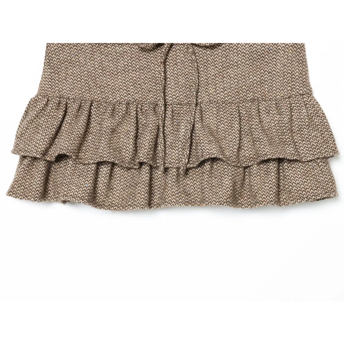 Close-up of tiered ruffle hem
