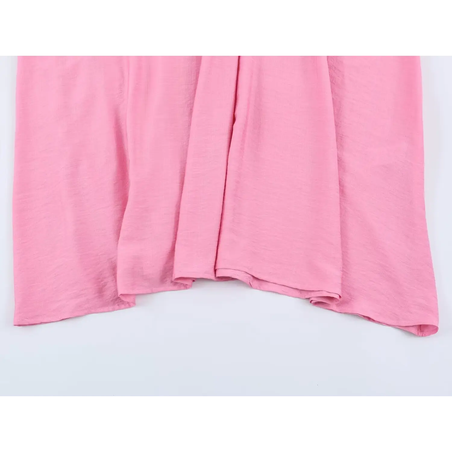Full view wide flowy a-line skirt bottom hem, relaxed swing silhouette