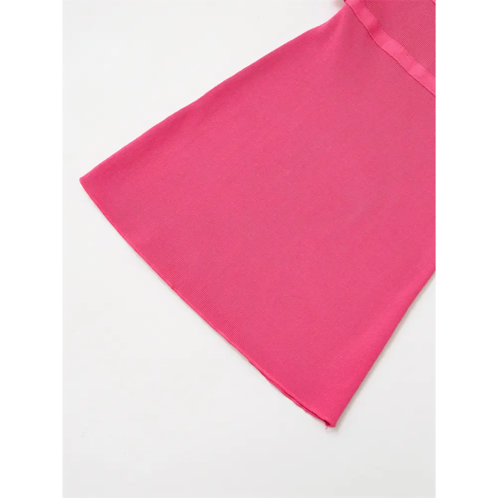 Close-up of A-line skirt and knit hem
