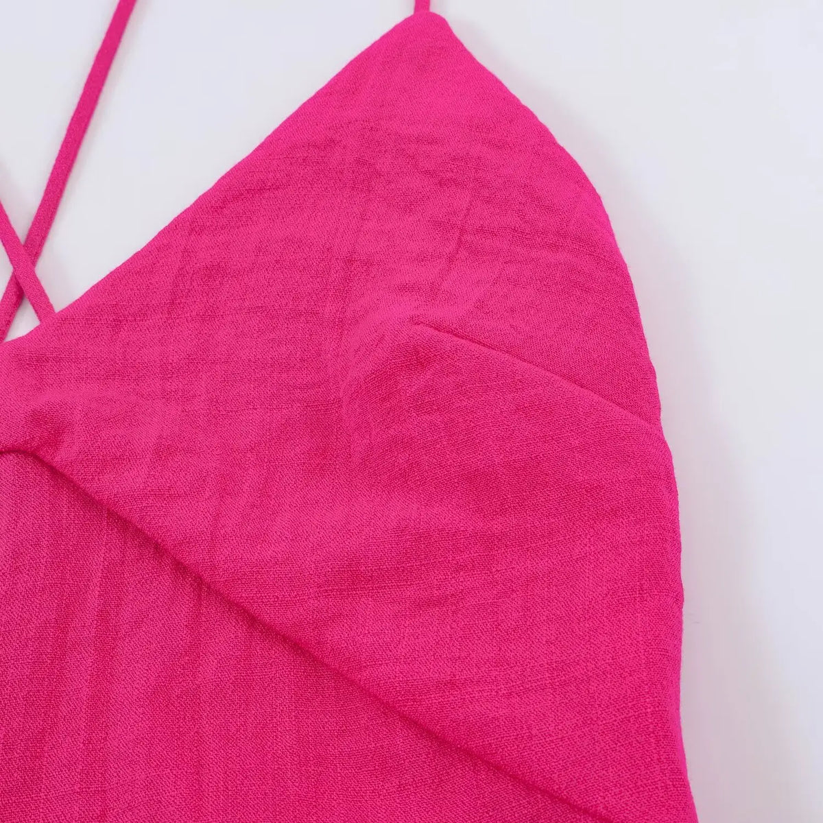 Close-up of princess seam and textured woven fabric