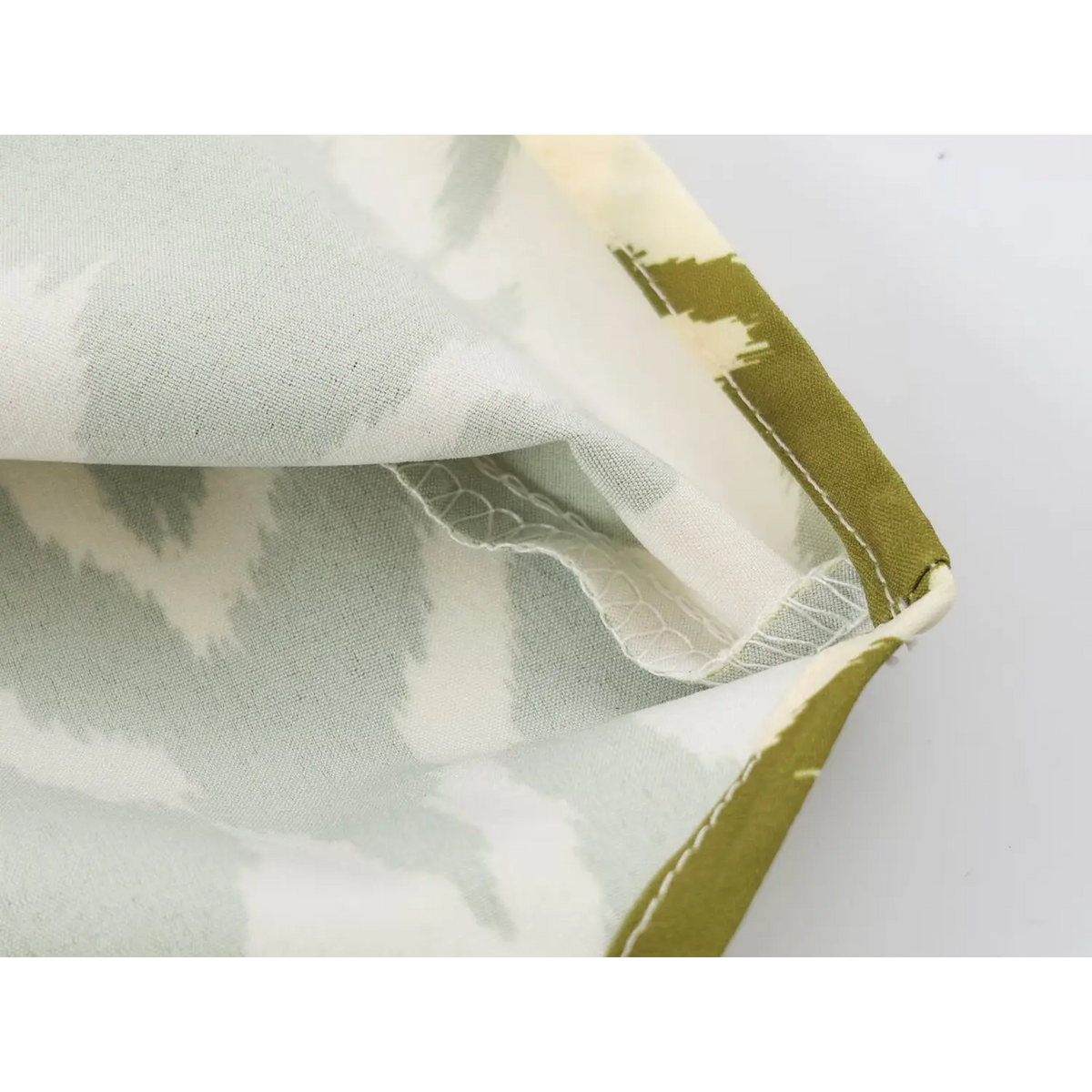Close-up of lining and interior overlock stitch