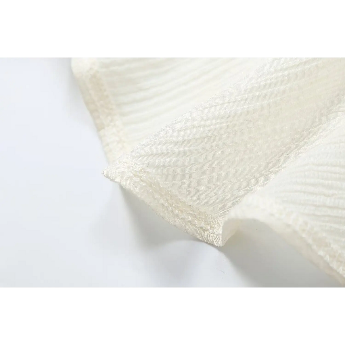 Close-up of sleeve hem stitching