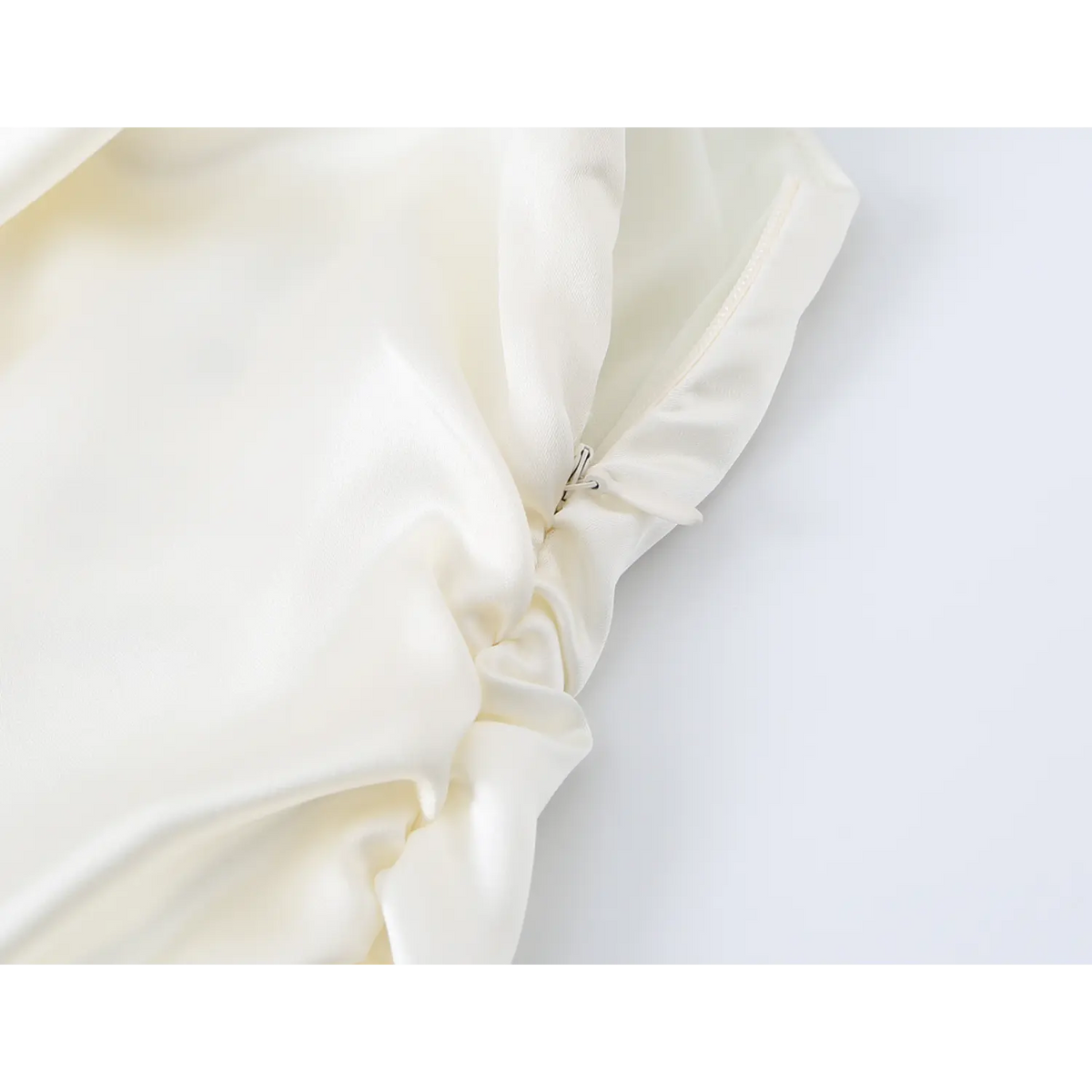 Close-up of side zip
