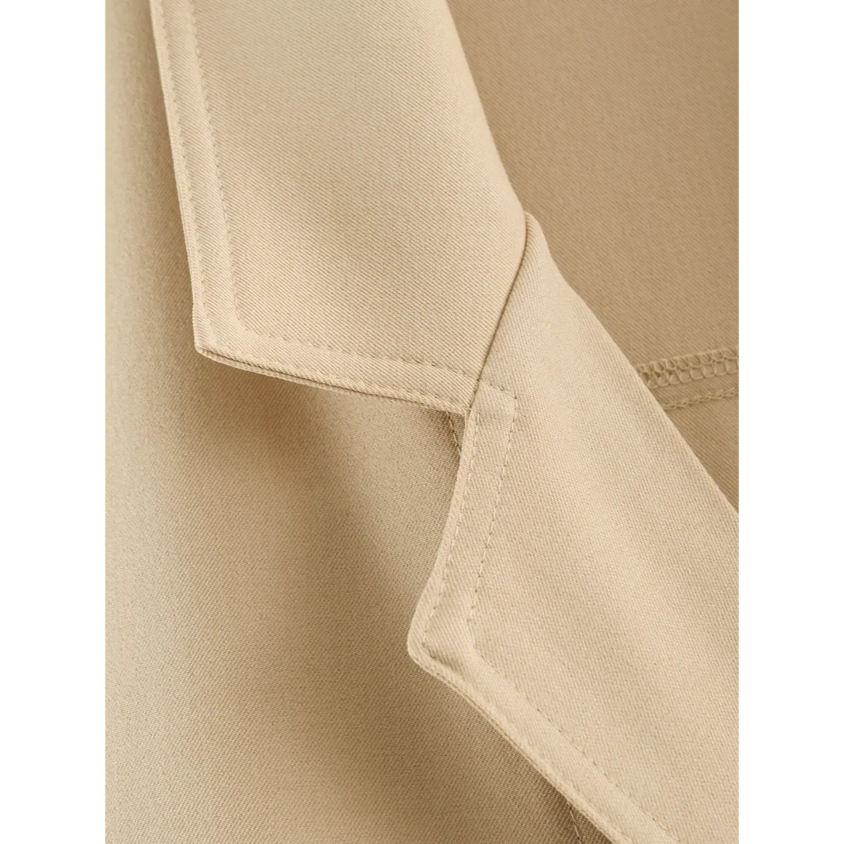 Close-up of notched lapel stitching