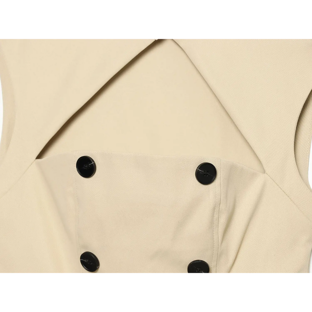 Close-up of chest double breasted buttons