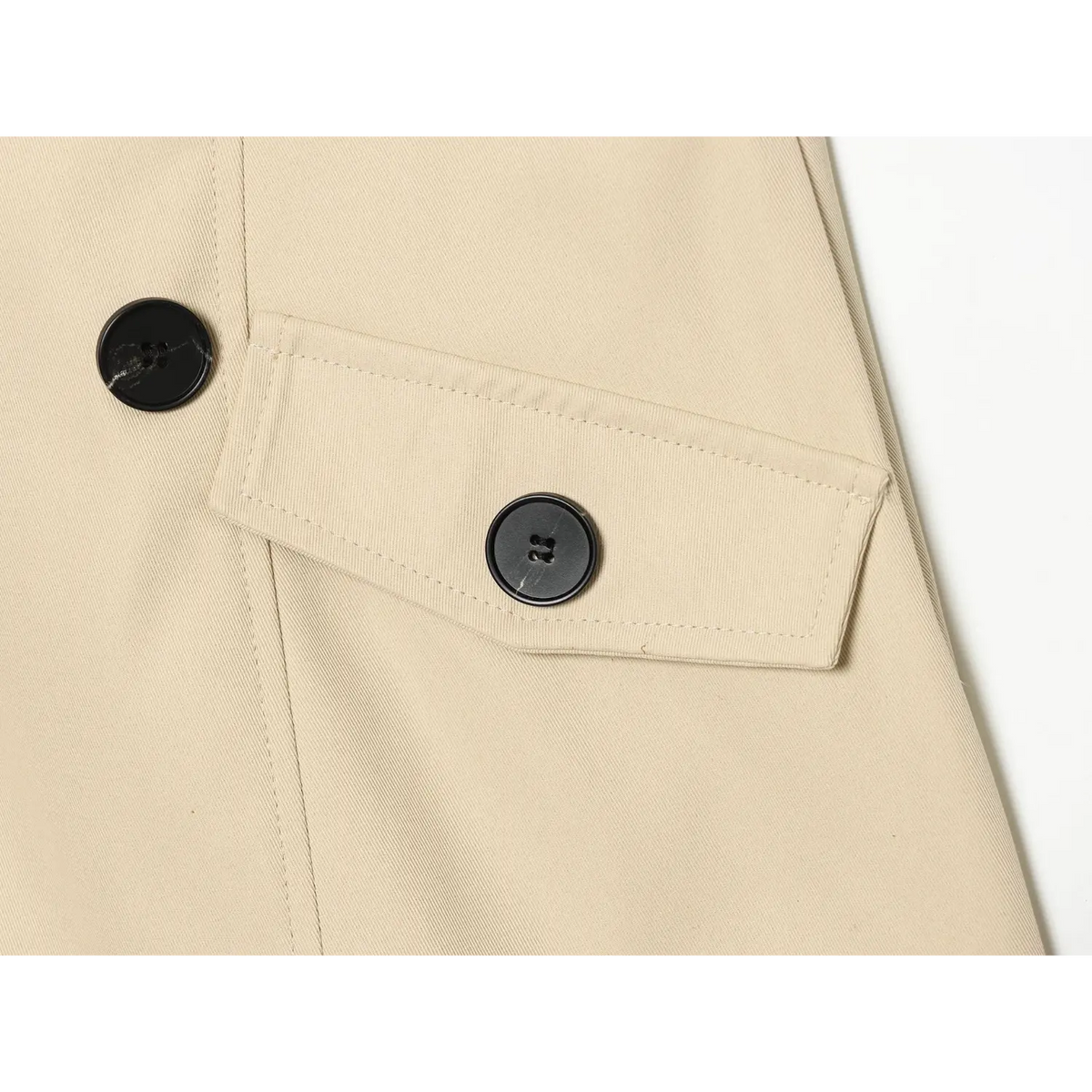 Close-up of flap pocket button