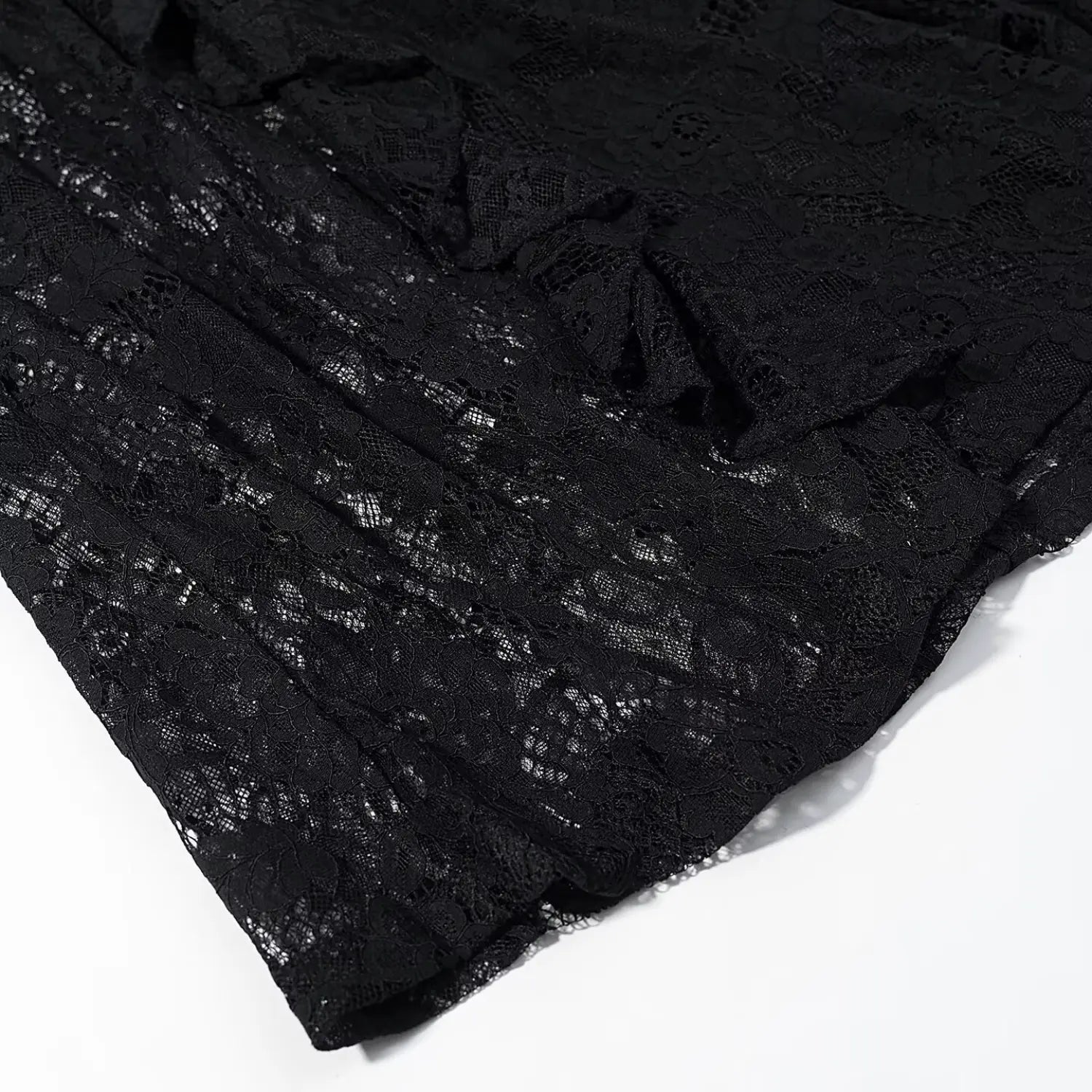 Hollow lace dress full nude solid lining inner macro close-up, smooth matte non-sheer fabric anti-irritant double layer see-through proof hem lining craft shot