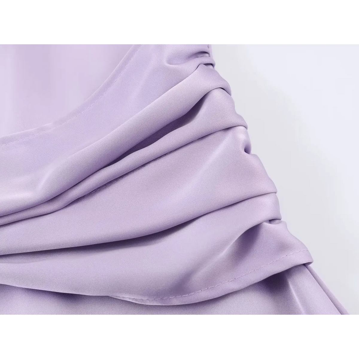 Close-up of ruched wrapped waistband
