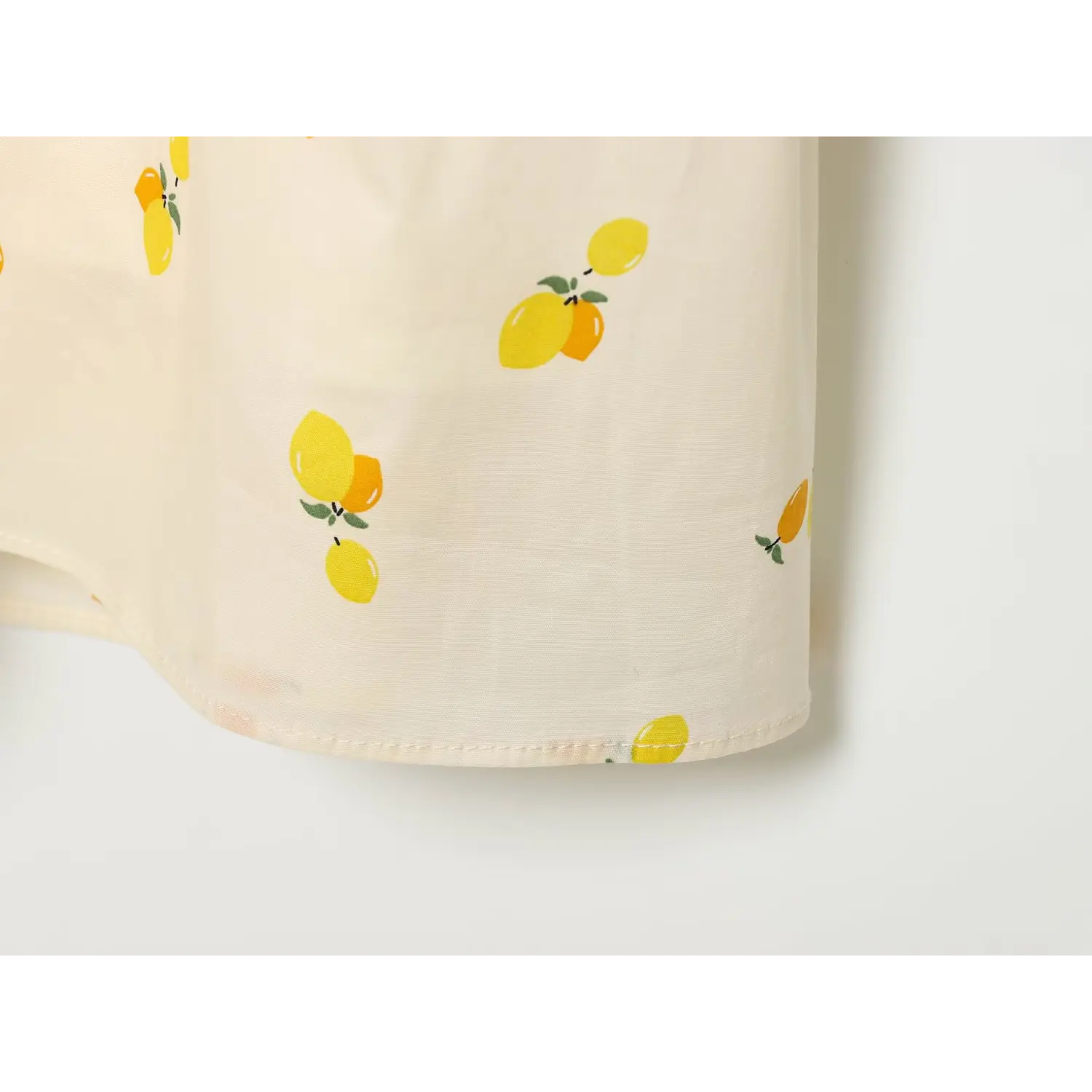 Close-up of skirt bottom hem finished stitching