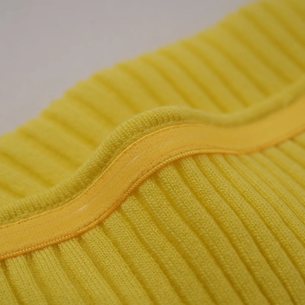 Close-up of inner neck binding
