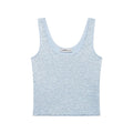 Light blue sequin knit tank top, front flat lay