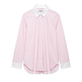 Light pink contrast collar cuff button front shirt, front flat lay