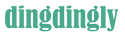 Green 'dingdingly' text on a white background