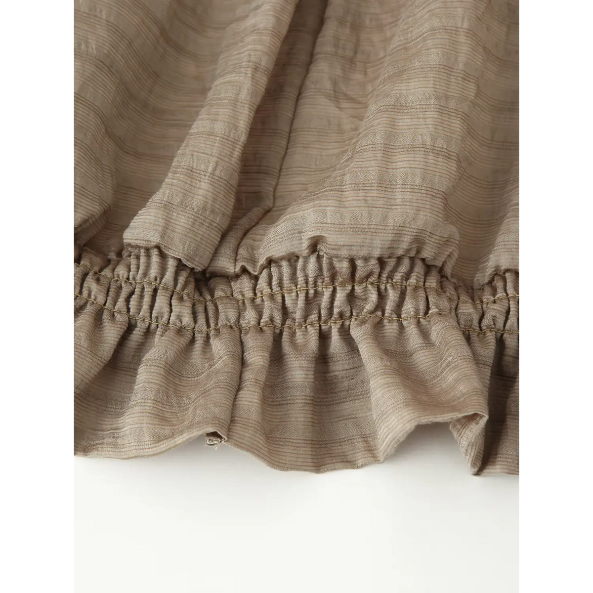 Close-up of ruffle hem detail