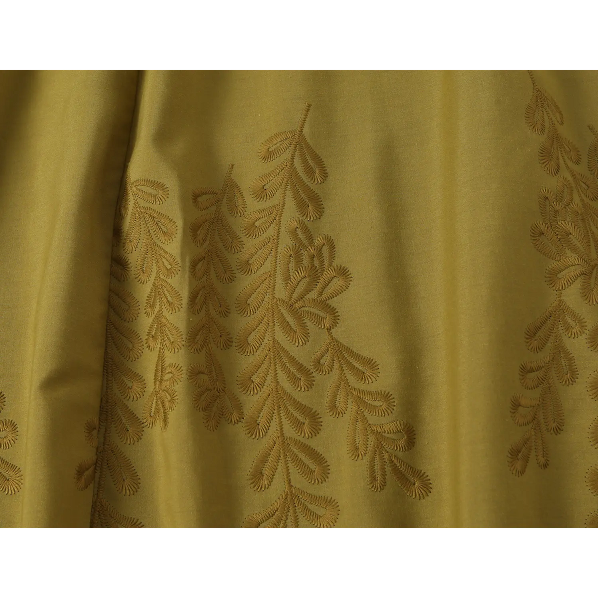 Close-up of leaf embroidery texture