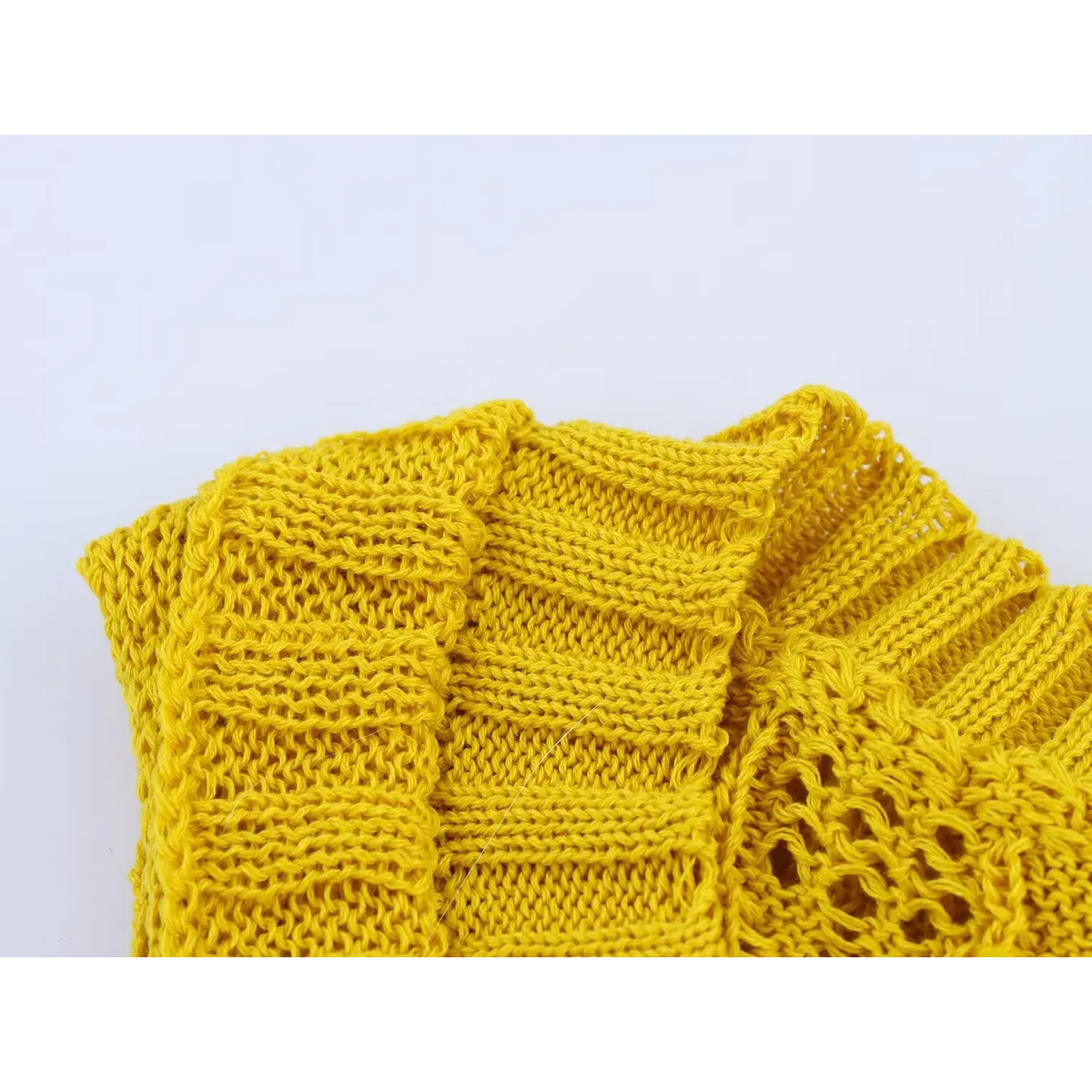 Close-up of ribbed knit texture